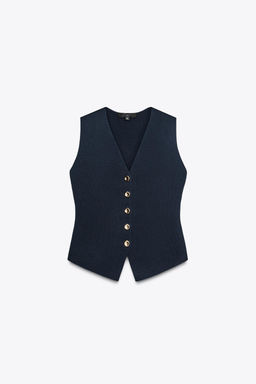 PLAIN KNIT WAISTCOAT TOP - Zara фото 29