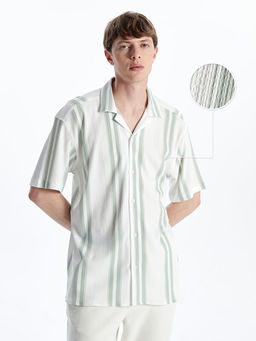 Regular Fit K?sa Kollu ?izgili Arm?rl? Erkek G?mlek