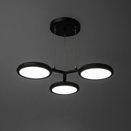 Люстра потолочная BayerLux «Алис», 3хLED, 72 Вт, 3000-6000К, черный, 52×52×100 см