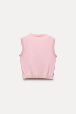 SLEEVELESS PLAIN KNIT TOP - Zara фото 11