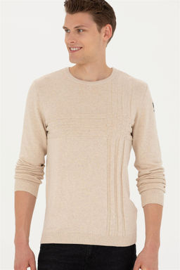 Мужской свитер песочного меланжа - U.s. polo assn фото 3