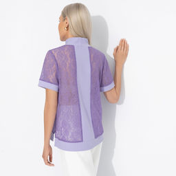 Футболка комбинированная, Фирменное приветствие (сиреневый) - Charutti фото 5