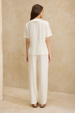Ekru Duz Shally Dokuma Pijama Tak?m? THMSS26PT00029 - Trendyolmilla фото 9