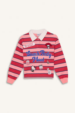 %100 Pamuk Hello Kitty Sweatshirt K_z _ocuk - Defacto фото 6