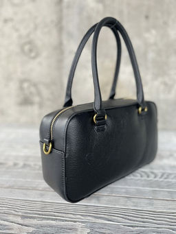 Женская кожаная сумка бочонок 3132 Блек