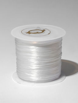 Нить силиконовая (резинка) d=0.5 мм, L=50 м (прочность 2250 денье), белая