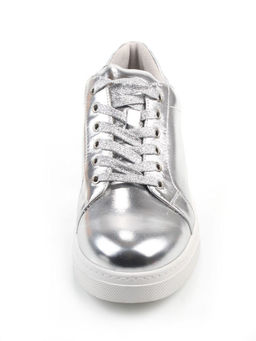 03-C1-1C GREY/SILVER Полуботинки спортивные женские (натуральная кожа)