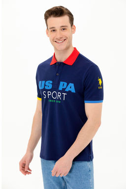 Мужская темно-синяя футболка с воротником-поло - U.s. polo assn фото 5