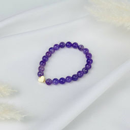 Браслет из Аметиста со вставкой сердце - Радуга самоцветов фото 3