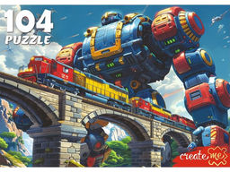 Puzzle 104 элемента "Трансформер и поезд" (Ф104-4538)