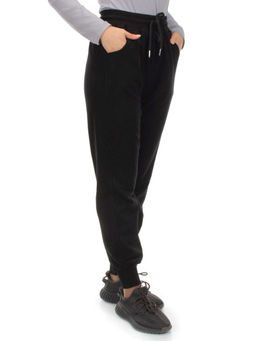 MC903-1 BLACK Брюки спортивные женские (100% хлопок)