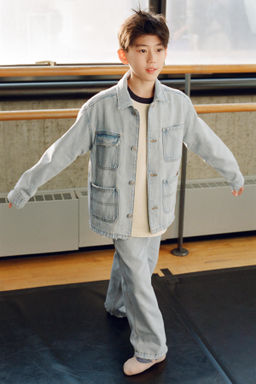 DENIM OVERSHIRT WITH POCKETS - Zara фото 6