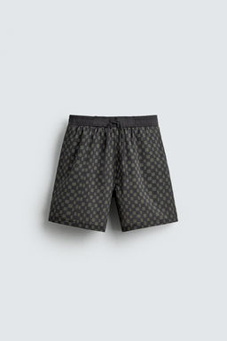 LONG CHECKED SWIMMING TRUNKS - Zara фото 7