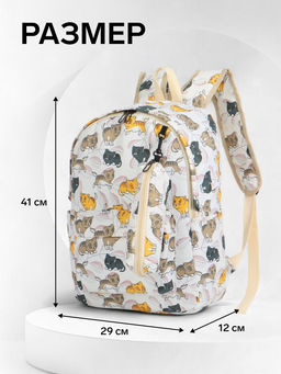 Набор: рюкзак школьный и пенал, с карманами, с принтом, размер 29?12?41 см, розовый