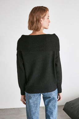 Ekru Yumusak Dokulu Carmen Yaka Triko Kazak TWOAW20KZ1519 - Trendyolmilla фото 13