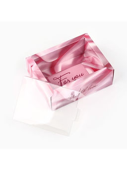 Цена за 5 шт. Коробка складная с пластиковой крышкой «С любовью», 11.5×9×4 см