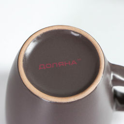 Кружка керамическая Доляна Пастель, 360 мл, цвет коричневый  фото 4