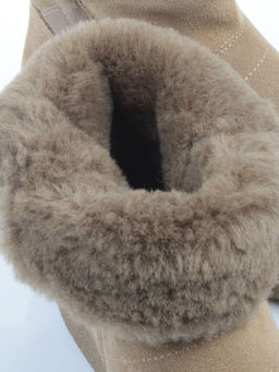 04-PAL272-5Z GREEN/SANDY Ботинки зимние женские (натуральная замша, 100% шерсть, натуральный мех)