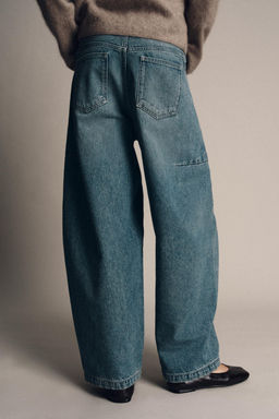 ZW COLLECTION ANKLE BALLOON MID-WAIST JEANS - Zara фото 4