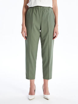 Kad?n Beli Lastikli D?z Pantolon