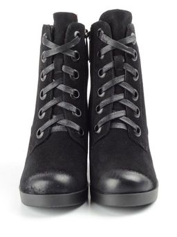 04-R180-1 BLACK Ботинки зимние женские (натуральная замша, натуральный мех) - Фабричный китай фото 10