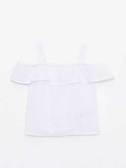 Kare Yaka Ask?l? K?z Bebek Poplin Bluz