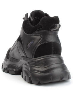 05-P99-1Z BLACK Кроссовки женские зимние (натуральная и искусственная кожа, шерсть)