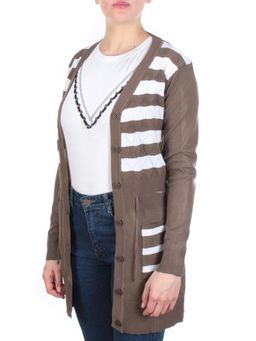 8509 BROWN Кардиган женский (80% хлопок, 20% anti-pillfibre) - Фабричный китай фото 7