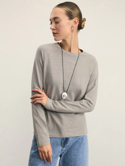 Базовый лонгслив из хлопка / Zarina