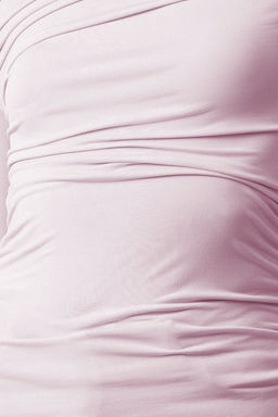 Pembe Buzgu/Drape Detayl? Fitted/Vucuda Oturan Uzun Kollu Esnek Orme Bluz TWOAW25BZ00248