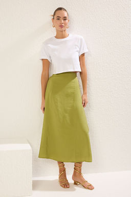 TRENDYOLMILLA Yag Yesili Modal Kumas A-line Maxi Boy Dokuma Etek TWOSS25ET00092