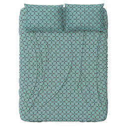 Простыня Евростандарт "Энигма" мятный 220х240см, поплин 115г/м2, хлопок 100%, упаковка "классическая" ПВХ 28х41см, "Домашняя мода" (Россия)