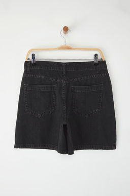 Trendyolmilla Mavi Yuksek Bel Pileli Denim Bermuda TWOSS25SR00179 фото 10