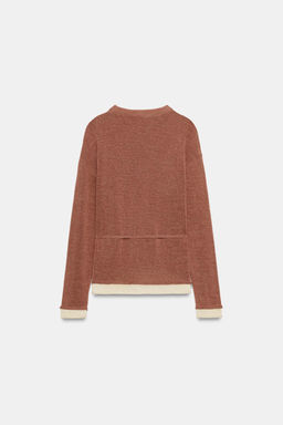 CHAQUETA COMBINADA PUNTO CINTUR?N / MARSALA - Zara фото 7