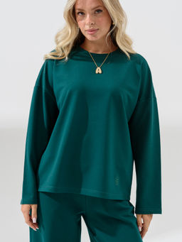 Костюм Оптима футер с брюками палаццо изумрудный  фото 13