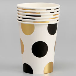 Стаканы бумажные Горох, 6 шт., цвет чёрный - Страна карнавалия фото 2