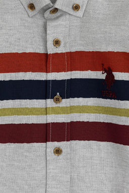 Кремовая рубашка с длинным рукавом для мальчика - U.s. polo assn фото 3