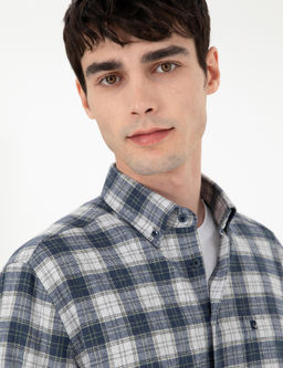 Lacivert Ekose Regular Fit Uzun Kollu G_mlek - Pierre cardin фото 2