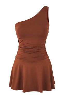 TRENDYOLMILLA Siyah Elbise Etekli Regular Mayo TBESS25MA00061 фото 6