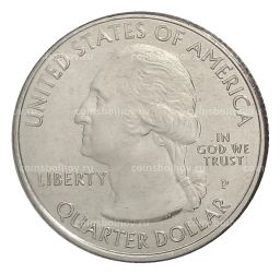 Монета 25 центов 2019 года P США Национальные парки  №47 Американский Мемориальный Парк