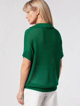 VILATTE / Джемпер-поло из гладкой вискозы с лиоцеллом  фото 9