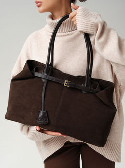 Замшевая сумка Daniela DBR 31375 черный каштан