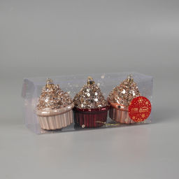 Ёлочные игрушки 3 шт. Пирожное Феерия нежность 85.5 см, МИКС - Зимнее волшебство фото 2