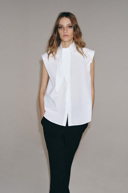 CAMISA RAYAS LAZADAS ZW COLLECTION / Blanco - Zara фото 5