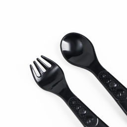 Тарелка M&B «Люблю есть», на присоске 250 мл, в наборе вилка, ложка