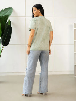 Футболка женская, цвет зеленый