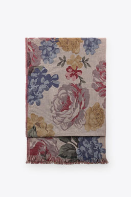 FLORAL PRINT SCARF WITH WOOL - Zara фото 3