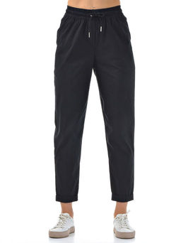 Хлопковые комфортные брюки резинка по поясу цвет ТЕМНО-СИНИЙ - А+б коллекция фото 4