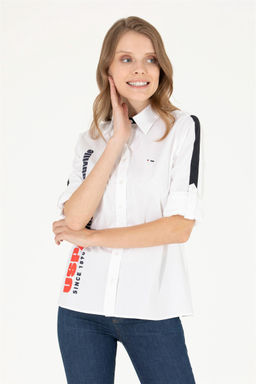 U. S. Polo Assn Женская белая рубашка с длинным рукавом Неожиданная скидка в корзине