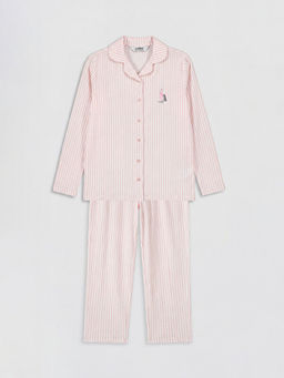 G?mlek Yaka K?z ?ocuk Pijama Tak?m
